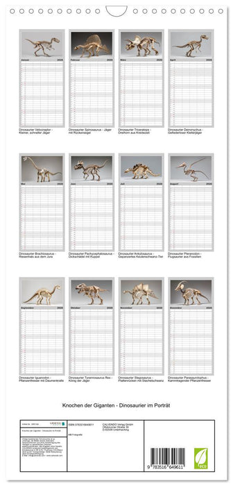 Knochen der Giganten - Dinosaurier im Porträt (CALVENDO Familienplaner 2026)