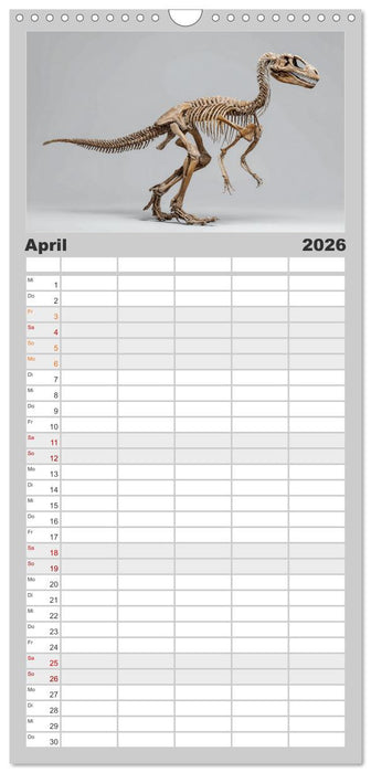 Knochen der Giganten - Dinosaurier im Porträt (CALVENDO Familienplaner 2026)