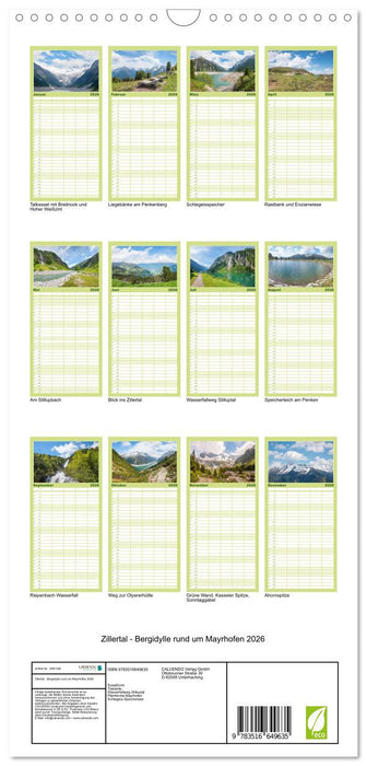 Zillertal - Bergidylle rund um Mayrhofen 2026 (CALVENDO Familienplaner 2026)
