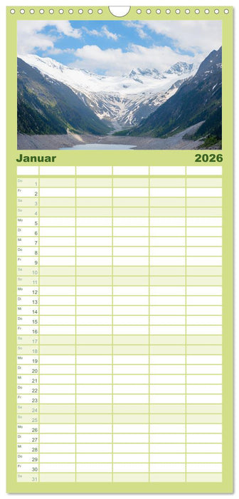 Zillertal - Bergidylle rund um Mayrhofen 2026 (CALVENDO Familienplaner 2026)