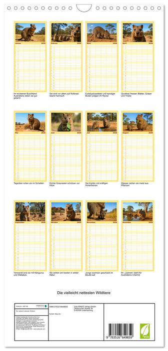 Die vielleicht nettesten Wildtiere (CALVENDO Familienplaner 2026)