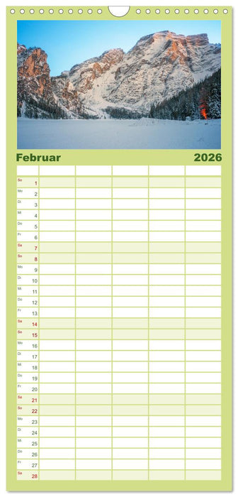 Pragser Wildsee - Traumziel in den Dolomiten (CALVENDO Familienplaner 2026)