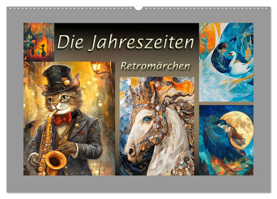 Die Jahreszeiten. Retromärchen (CALVENDO Wandkalender 2026)