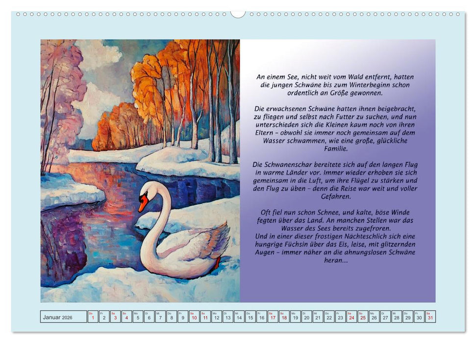 Die Jahreszeiten. Retromärchen (CALVENDO Premium Wandkalender 2026)