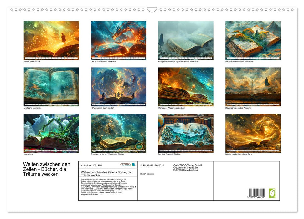 Welten zwischen den Zeilen - Bücher, die Träume wecken (CALVENDO Wandkalender 2026)
