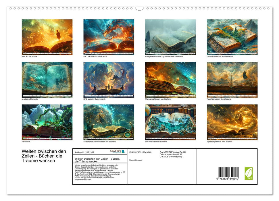 Welten zwischen den Zeilen - Bücher, die Träume wecken (CALVENDO Premium Wandkalender 2026)