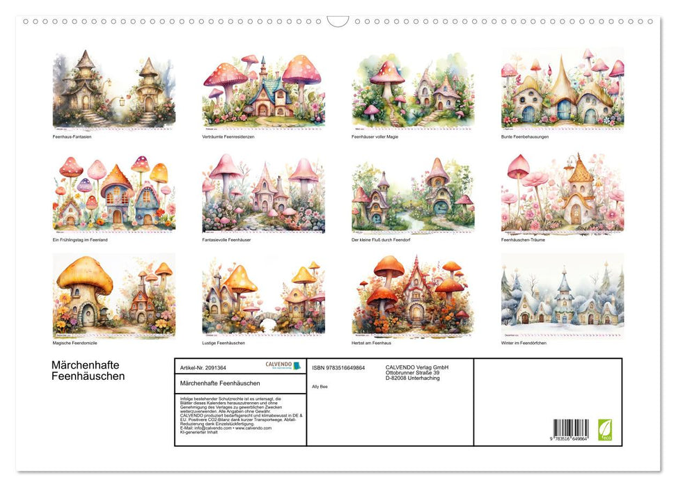 Märchenhafte Feenhäuschen (CALVENDO Wandkalender 2026)