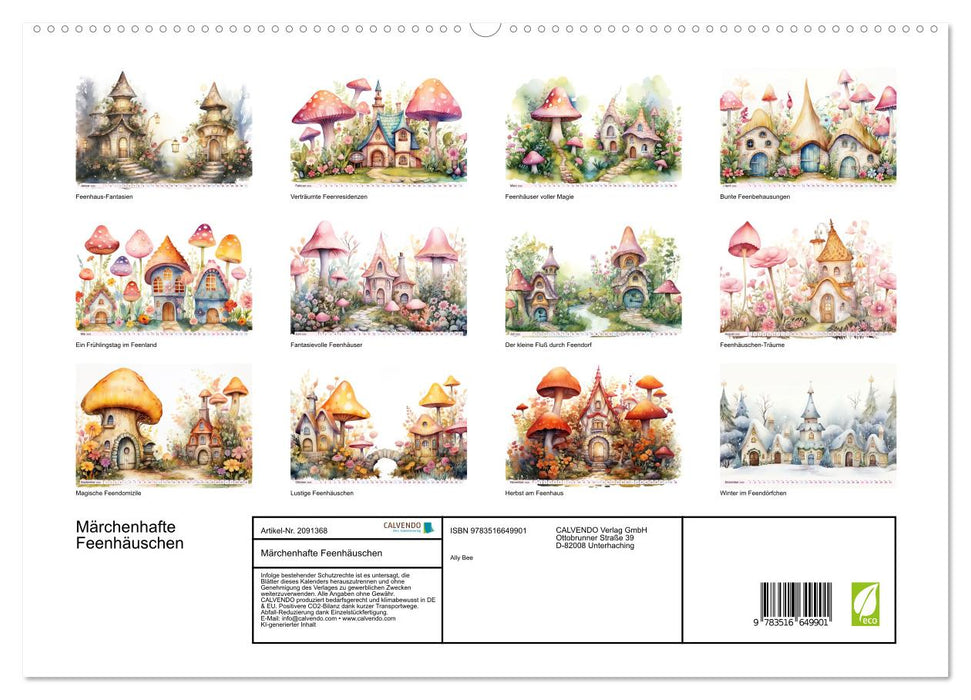 Märchenhafte Feenhäuschen (CALVENDO Premium Wandkalender 2026)