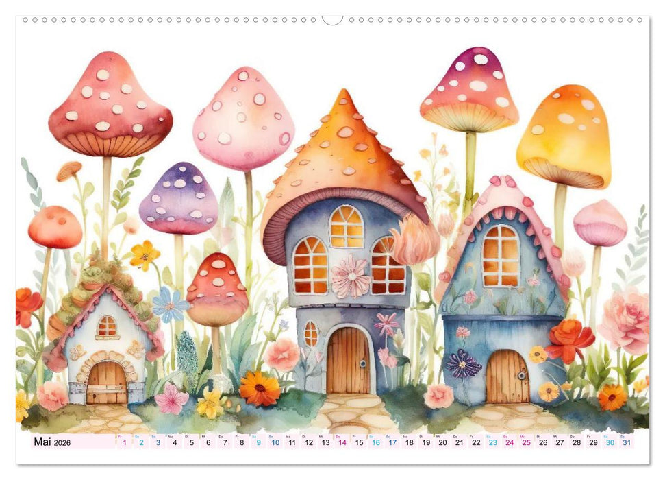 Märchenhafte Feenhäuschen (CALVENDO Premium Wandkalender 2026)