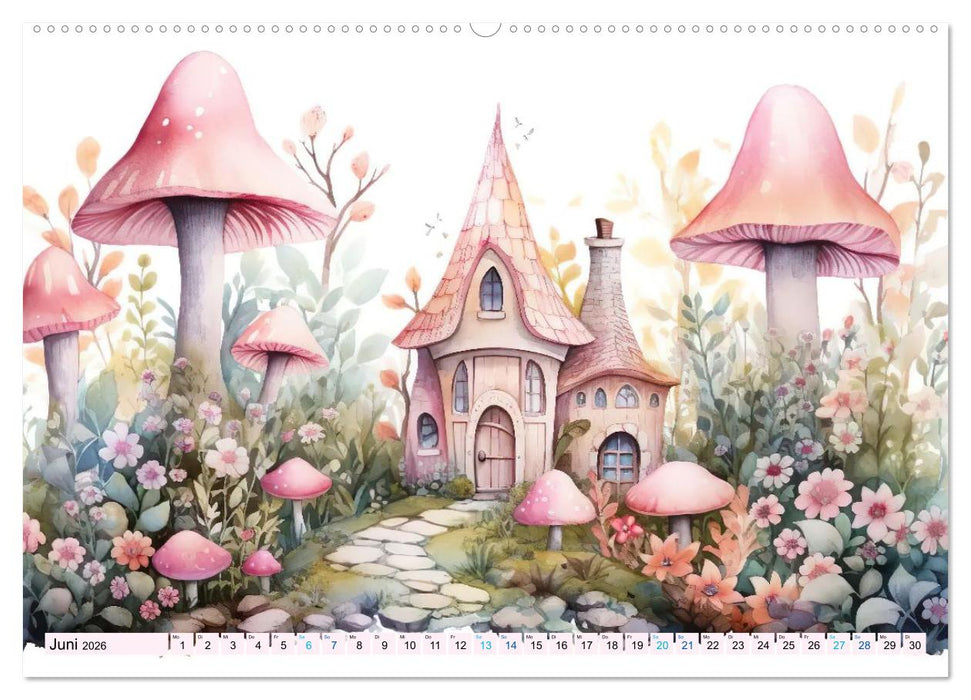 Märchenhafte Feenhäuschen (CALVENDO Premium Wandkalender 2026)