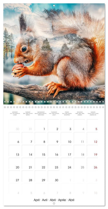 Animaux sauvages de la forêt (CALVENDO Calendrier mensuel 2026)