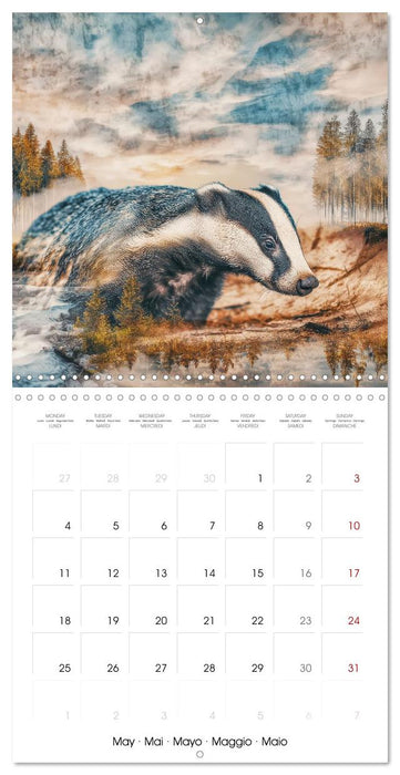 Animaux sauvages de la forêt (CALVENDO Calendrier mensuel 2026)
