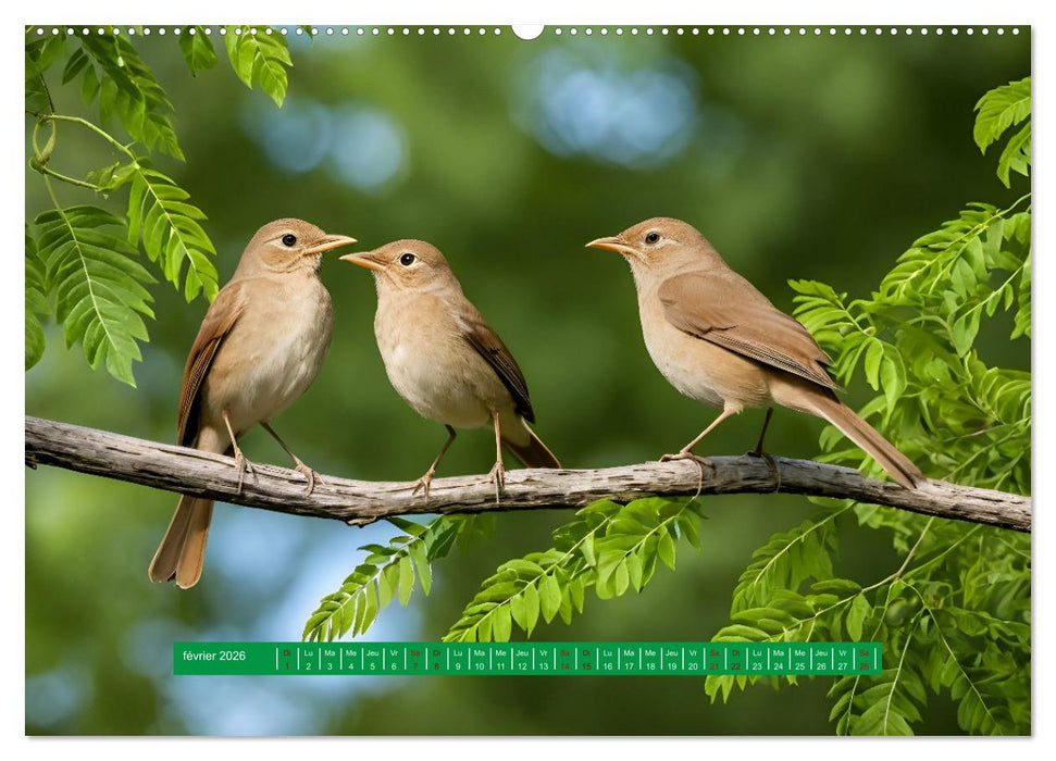 Les chanteurs de nos régions - Notre nature intime (CALVENDO Calendrier mensuel 2026)