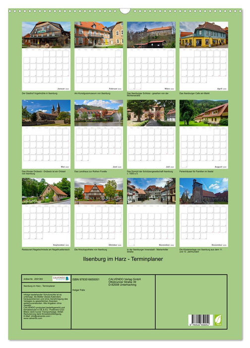 Ilsenburg im Harz - Terminplaner (CALVENDO Wandkalender 2026)