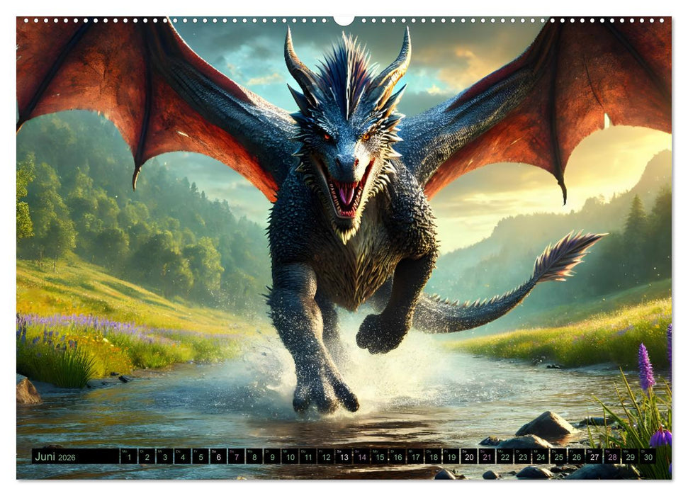 Prächtige Drachen, gut oder böse? (CALVENDO Wandkalender 2026)
