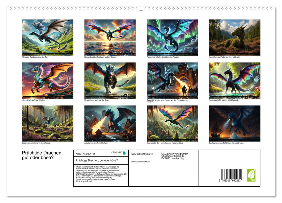 Prächtige Drachen, gut oder böse? (CALVENDO Premium Wandkalender 2026)