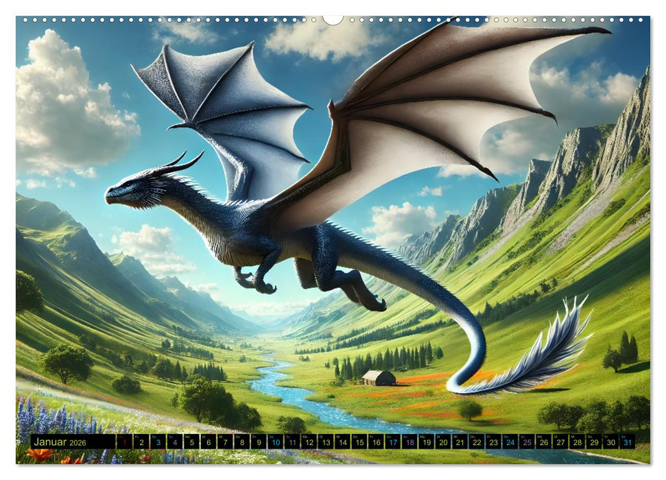 Prächtige Drachen, gut oder böse? (CALVENDO Premium Wandkalender 2026)