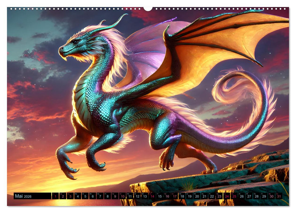Prächtige Drachen, gut oder böse? (CALVENDO Premium Wandkalender 2026)