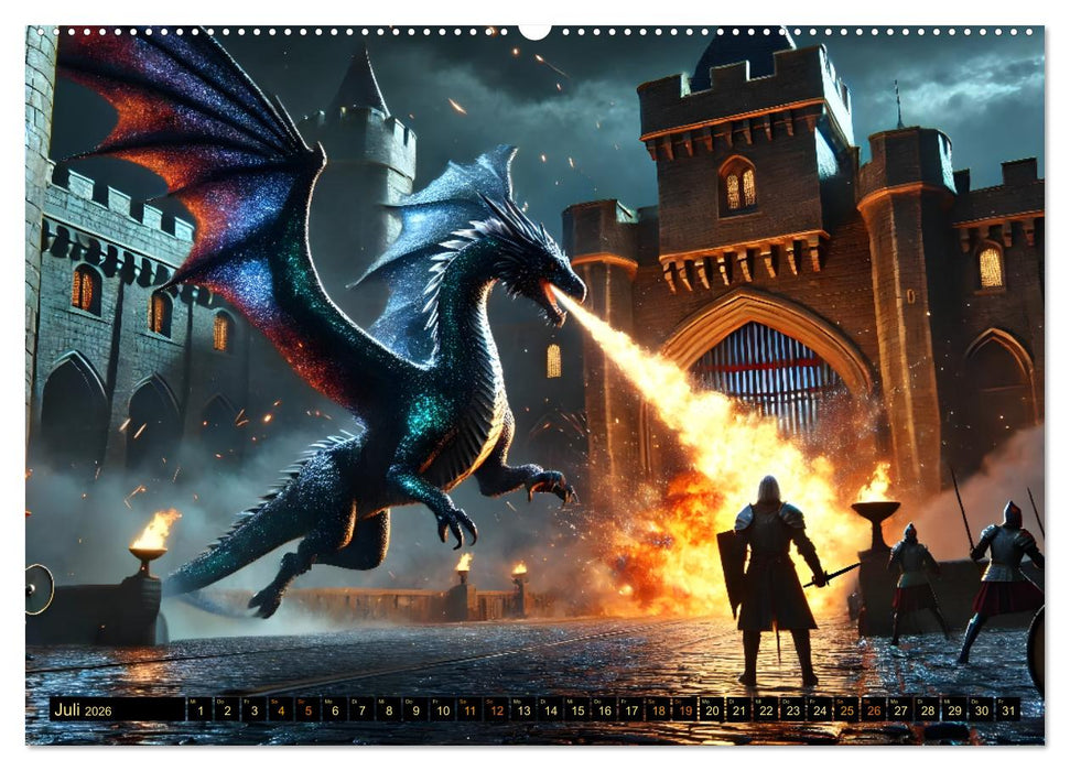 Prächtige Drachen, gut oder böse? (CALVENDO Premium Wandkalender 2026)