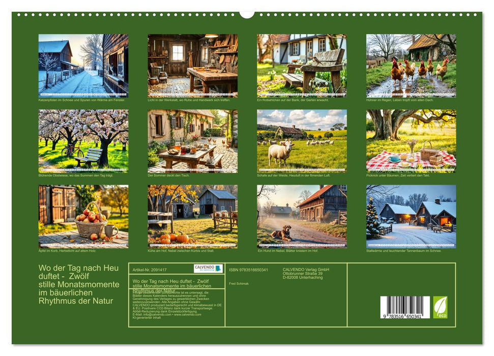 Wo der Tag nach Heu duftet - Zwölf stille Monatsmomente im bäuerlichen Rhythmus der Natur (CALVENDO Premium Wandkalender 2026)
