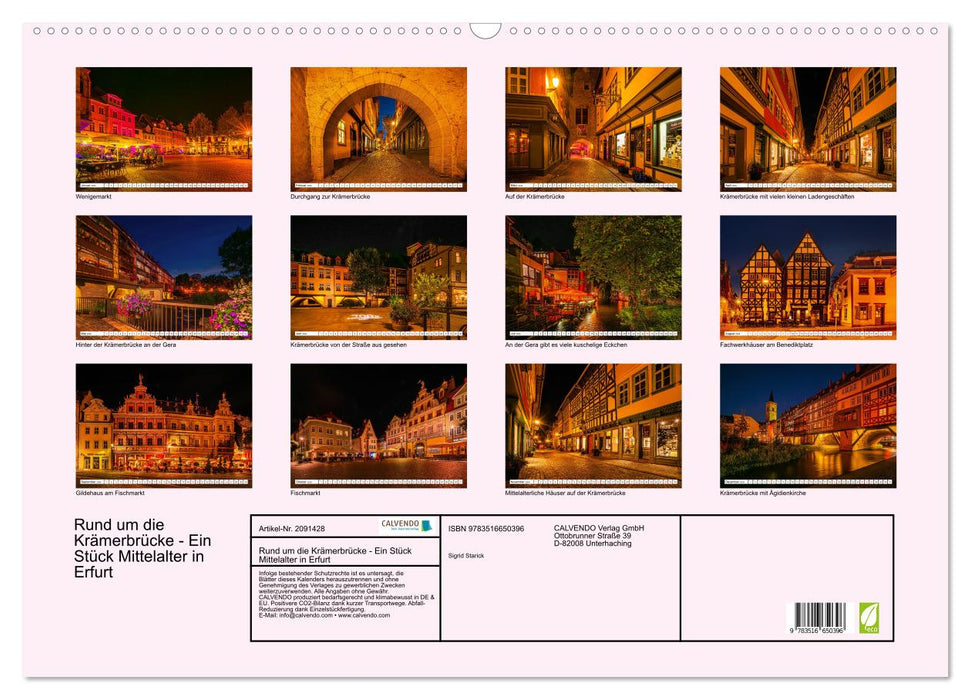 Rund um die Krämerbrücke - Ein Stück Mittelalter in Erfurt (CALVENDO Wandkalender 2026)