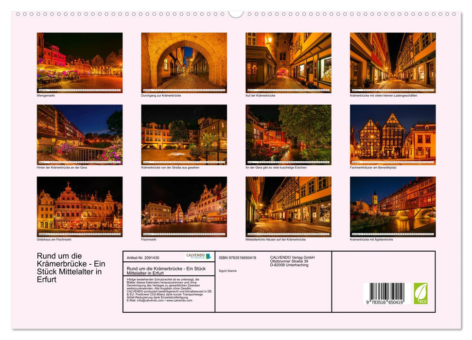 Rund um die Krämerbrücke - Ein Stück Mittelalter in Erfurt (CALVENDO Premium Wandkalender 2026)