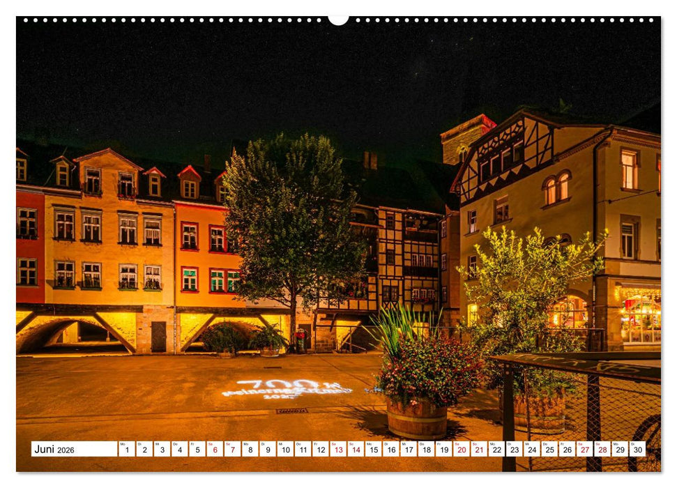 Rund um die Krämerbrücke - Ein Stück Mittelalter in Erfurt (CALVENDO Premium Wandkalender 2026)