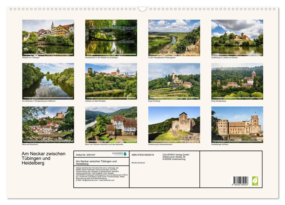 Am Neckar zwischen Tübingen und Heidelberg (CALVENDO Wandkalender 2026)
