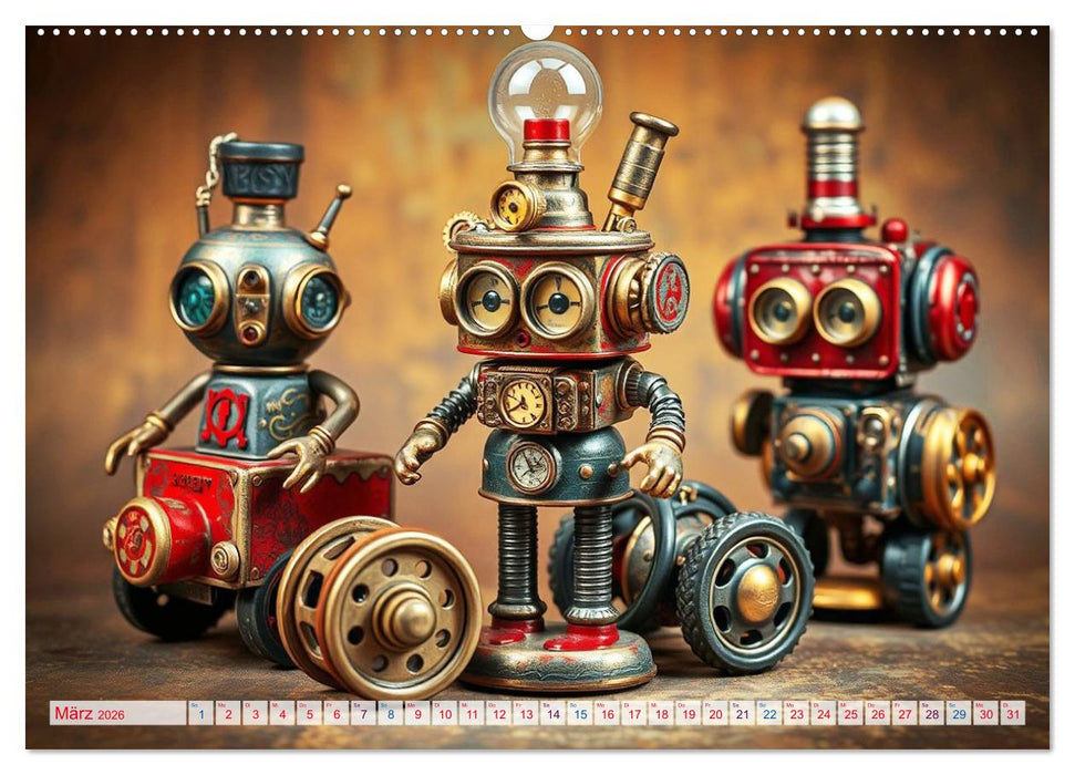 Mechanische Wunderwelten - Ein Jahr mit Steampunk Toys (CALVENDO Wandkalender 2026)