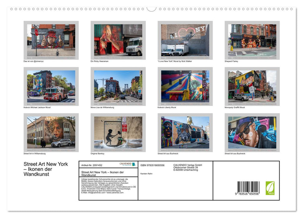 Street Art New York – Ikonen der Wandkunst (CALVENDO Premium Wandkalender 2026)