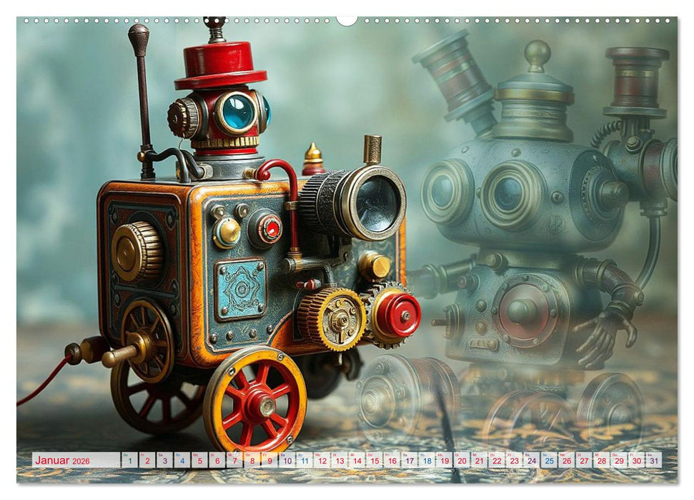 Mechanische Wunderwelten - Ein Jahr mit Steampunk Toys (CALVENDO Premium Wandkalender 2026)