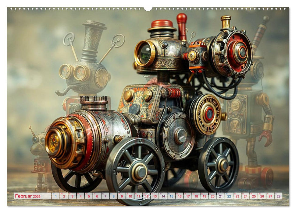 Mechanische Wunderwelten - Ein Jahr mit Steampunk Toys (CALVENDO Premium Wandkalender 2026)