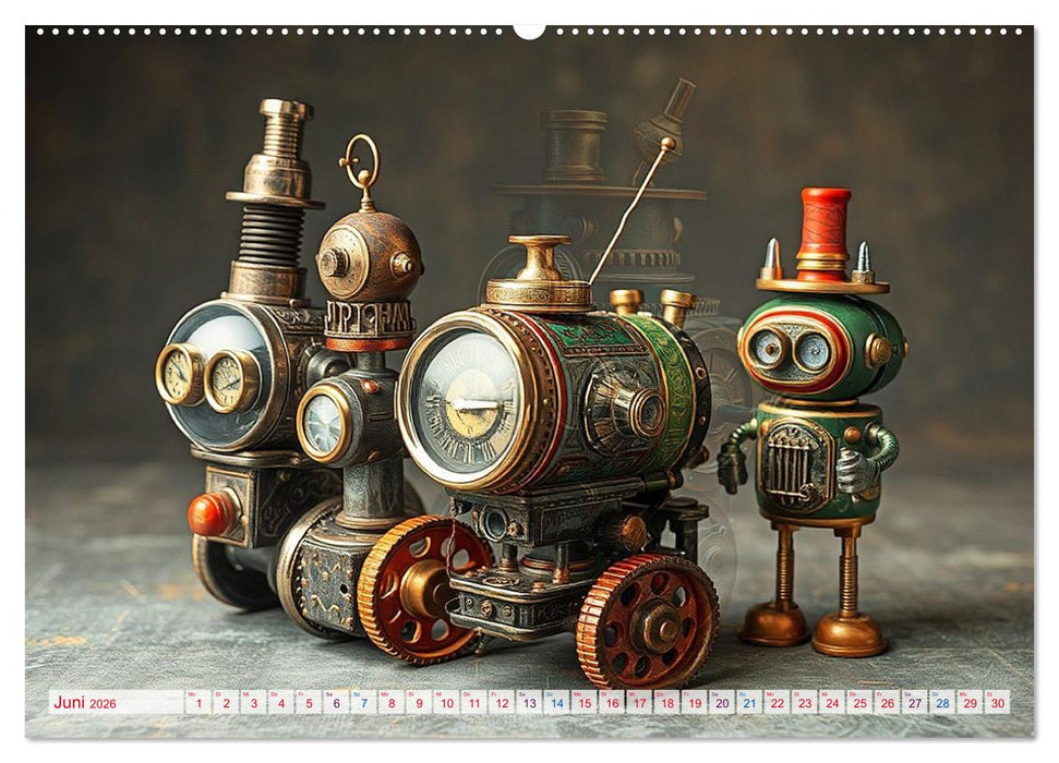 Mechanische Wunderwelten - Ein Jahr mit Steampunk Toys (CALVENDO Premium Wandkalender 2026)