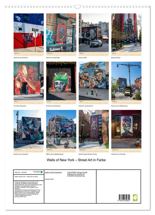 Walls of New York – Street Art in Farbe (CALVENDO Wandkalender 2026)