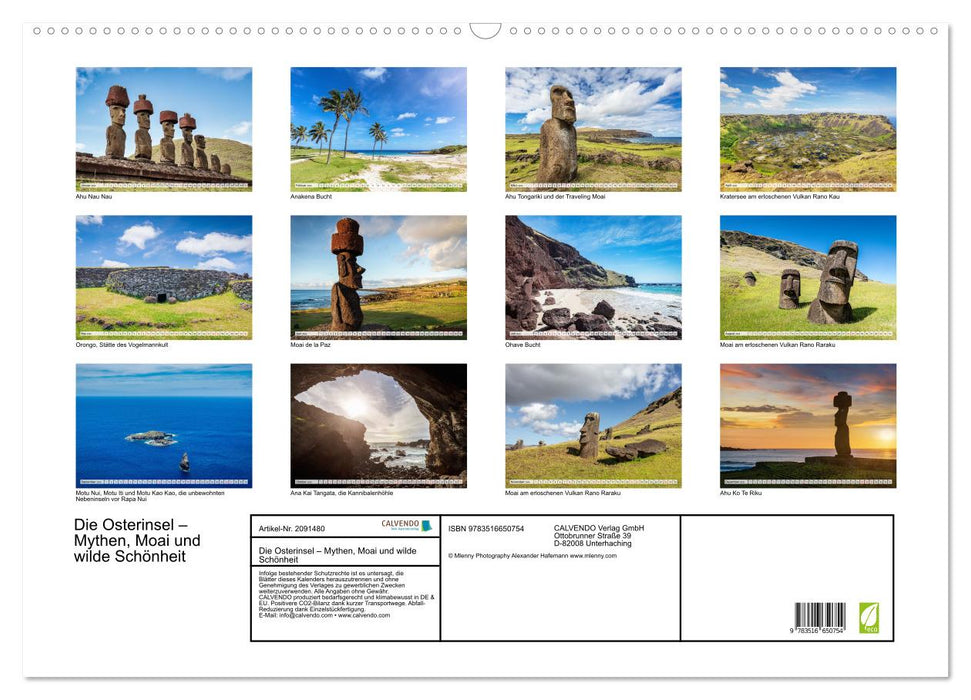 Die Osterinsel – Mythen, Moai und wilde Schönheit (CALVENDO Wandkalender 2026)