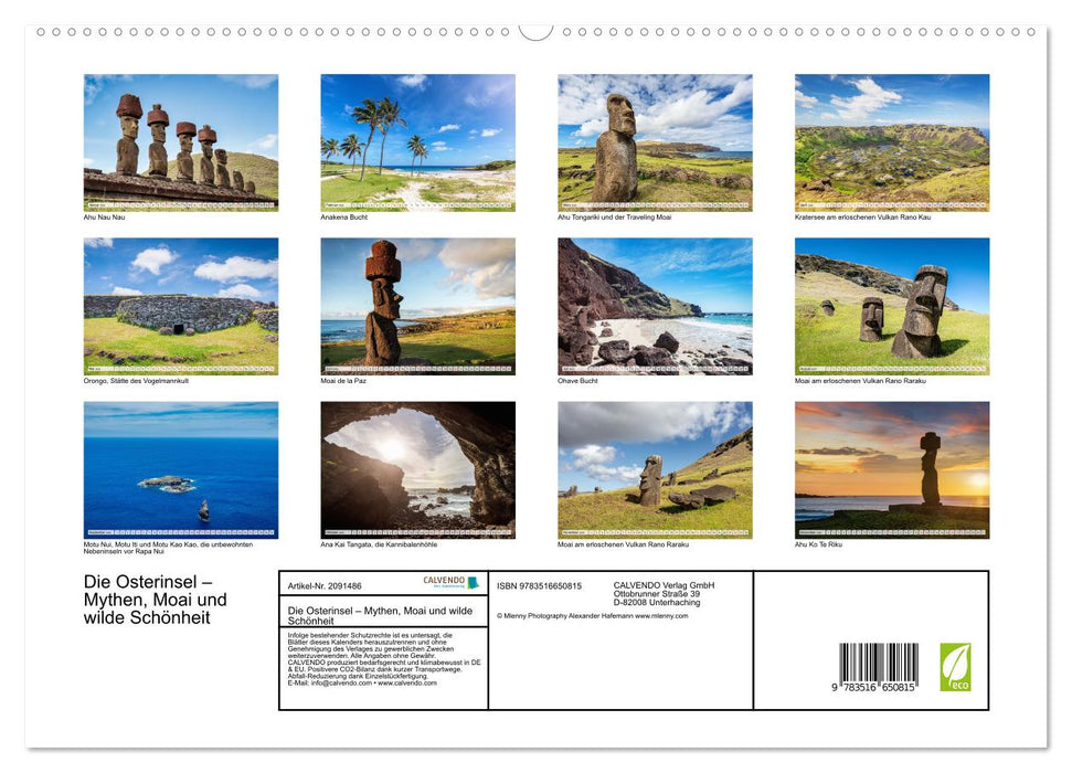 Die Osterinsel – Mythen, Moai und wilde Schönheit (CALVENDO Premium Wandkalender 2026)