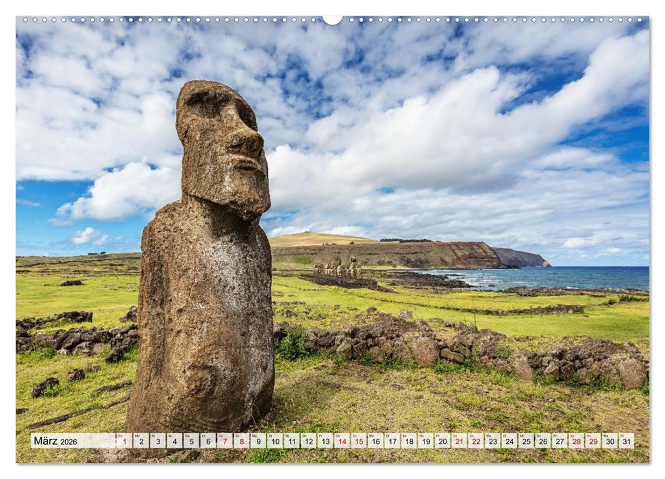 Die Osterinsel – Mythen, Moai und wilde Schönheit (CALVENDO Premium Wandkalender 2026)