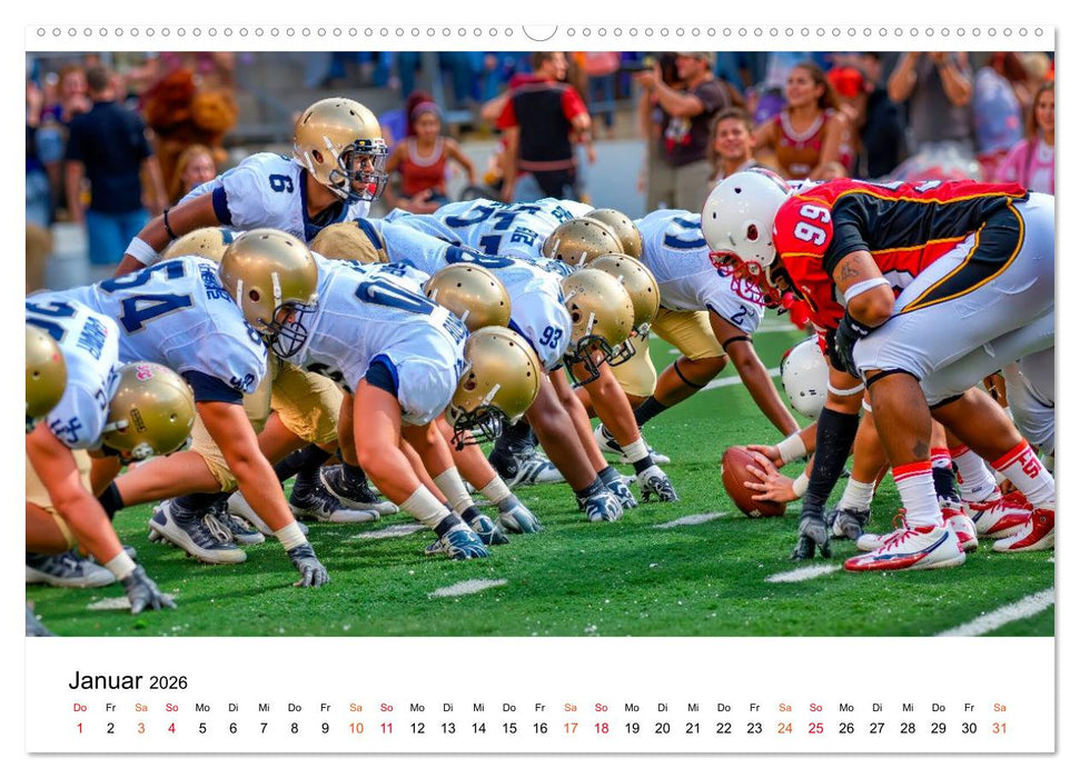 American Football - Touchdown durchs Jahr (CALVENDO Premium Wandkalender 2026)