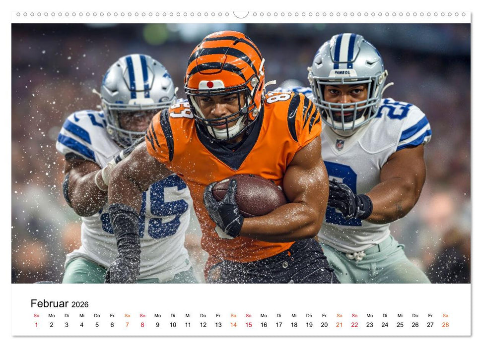 American Football - Touchdown durchs Jahr (CALVENDO Premium Wandkalender 2026)