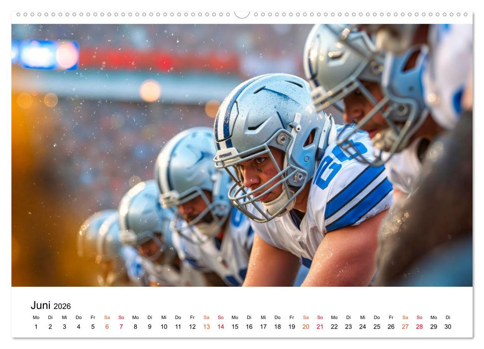 American Football - Touchdown durchs Jahr (CALVENDO Premium Wandkalender 2026)