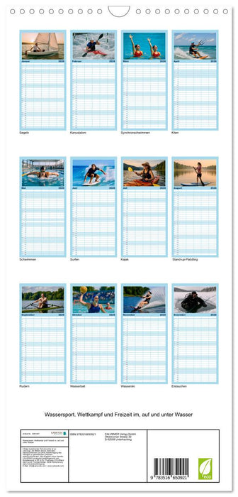 Wassersport. Wettkampf und Freizeit im, auf und unter Wasser (CALVENDO Familienplaner 2026)