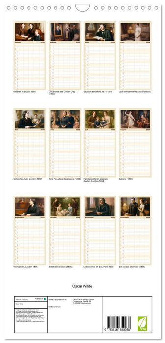 Oscar Wilde (CALVENDO Familienplaner 2026)