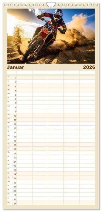 Wüstenabenteuer - Spektakuläre Moto-Rallys (CALVENDO Familienplaner 2026)