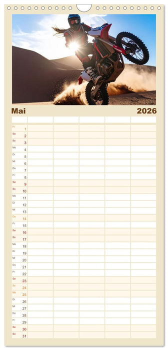 Wüstenabenteuer - Spektakuläre Moto-Rallys (CALVENDO Familienplaner 2026)