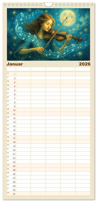 Im Zauber der Musik - Romantische Kunstwerke zwischen Klang und Farbe (CALVENDO Familienplaner 2026)