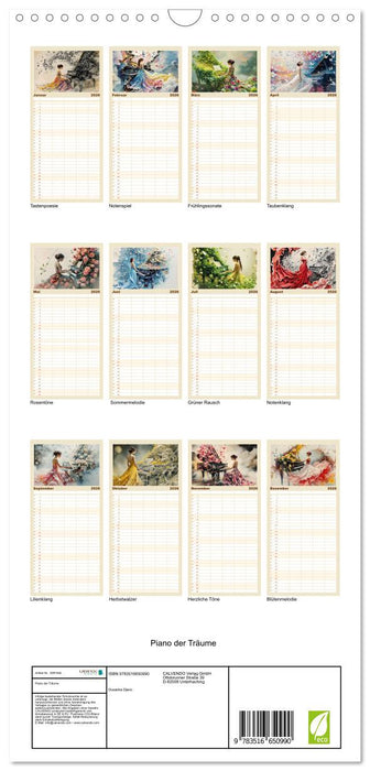Piano der Träume (CALVENDO Familienplaner 2026)