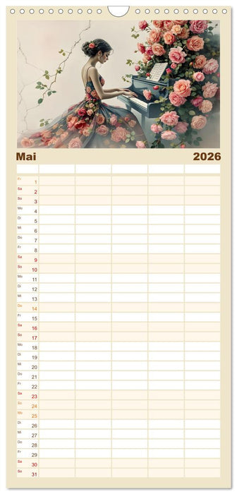 Piano der Träume (CALVENDO Familienplaner 2026)