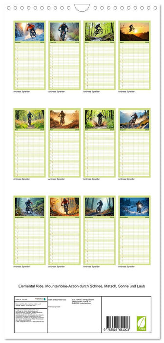 Elemental Ride. Mountainbike-Action durch Schnee, Matsch, Sonne und Laub (CALVENDO Familienplaner 2026)