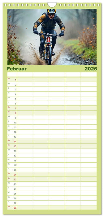 Elemental Ride. Mountainbike-Action durch Schnee, Matsch, Sonne und Laub (CALVENDO Familienplaner 2026)