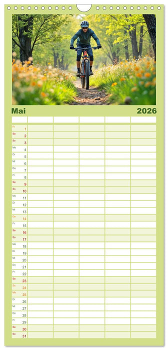 Elemental Ride. Mountainbike-Action durch Schnee, Matsch, Sonne und Laub (CALVENDO Familienplaner 2026)